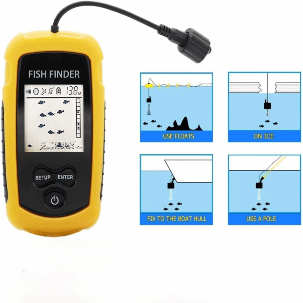 Buscador de Peces Portátil con - Fishing Boat Depth Finder reseña y precio