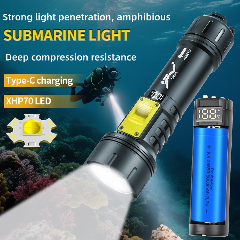 Nueva linterna de buceo XHP70  - Fishing Boat Cover reseña y precio